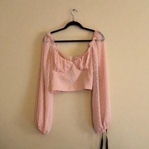 Plush pink blouse